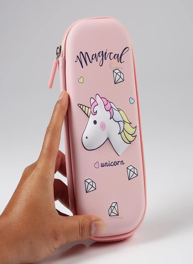 Parshya EVA 3D Small Pencil Case Pouch, Large Capacity Magical Unicorn Pen and Pencil Bag with Compartment, Kawaii Stationery School Pouch with Zipper for Kids and Student - Image 3